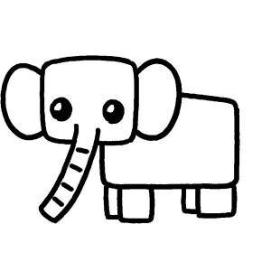 イラストじゅく ゾウの描き方 四角をうまく使ってゾウの大きさをスラスラ表現 小学一年生