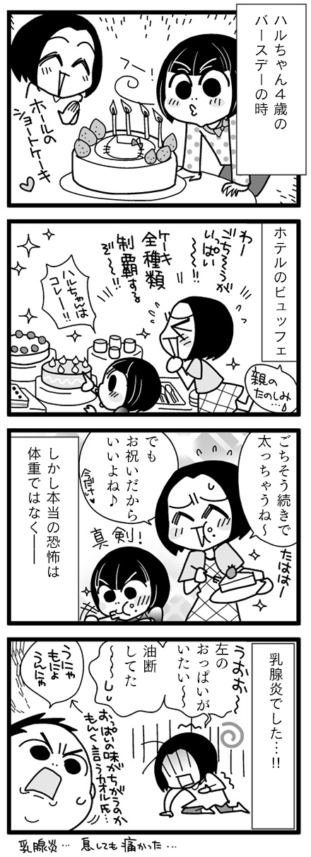漫画『怒涛のにゅーじヨージ』Vol.19「ハルちゃんのお誕生日で」 1コマ目