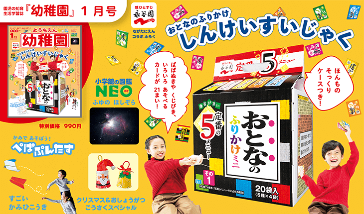 付録は おとなのふりかけ しんけいすいじゃく 園児の知育学習雑誌 幼稚園 1月号 幼稚園